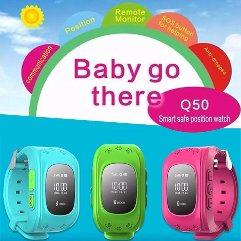 5 шт./лот Q50 Смарт-часы-телефон с детей Смарт gps тревожный монитор Анти-потерянный наручные Q50 циферблат вызова умные часы для Android