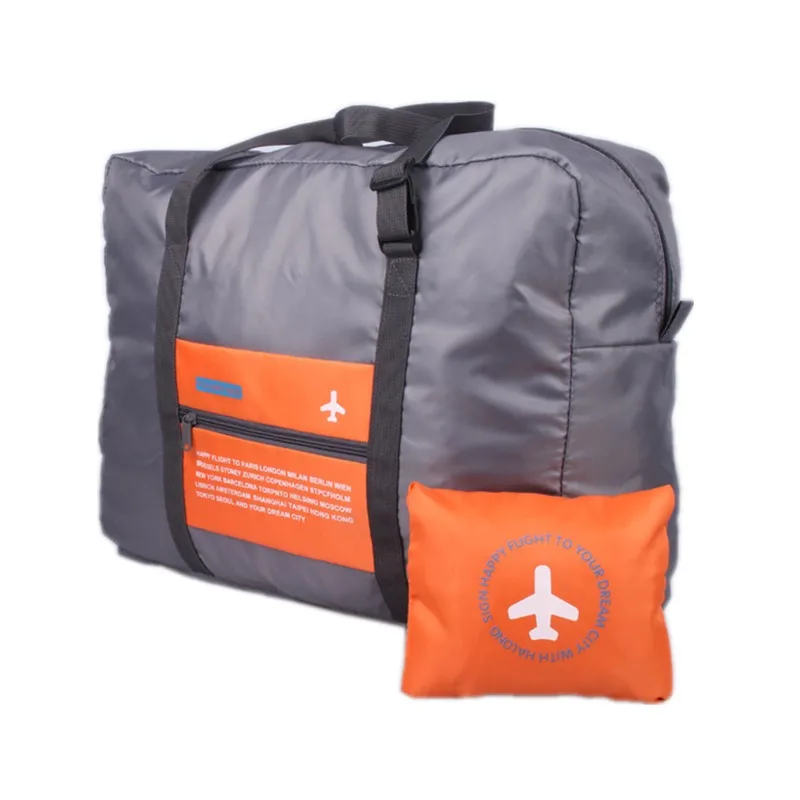 Женские Модные складные дорожные сумки чемодан-органайзер багажная сумка куб для упаковки вещевой мешок Мужская большая емкость дорожная сумка - Цвет: Оранжевый