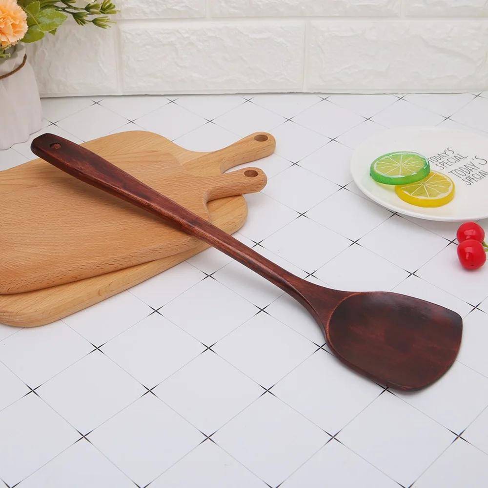 Bamboo Spoon Natural Health Wood Kitchen Accessories Slotted Mixing Shovels Holder Cooking Utensils Dinner Food Wok Supplies