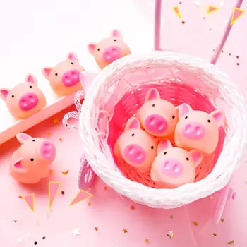 

New Arrival 5 Piece/Set Cartoon Pig Animal Chew Sound Play Pig Toy Squeaker Squeaky Funny Toy Tricky Toys Reduced Pressure Toy