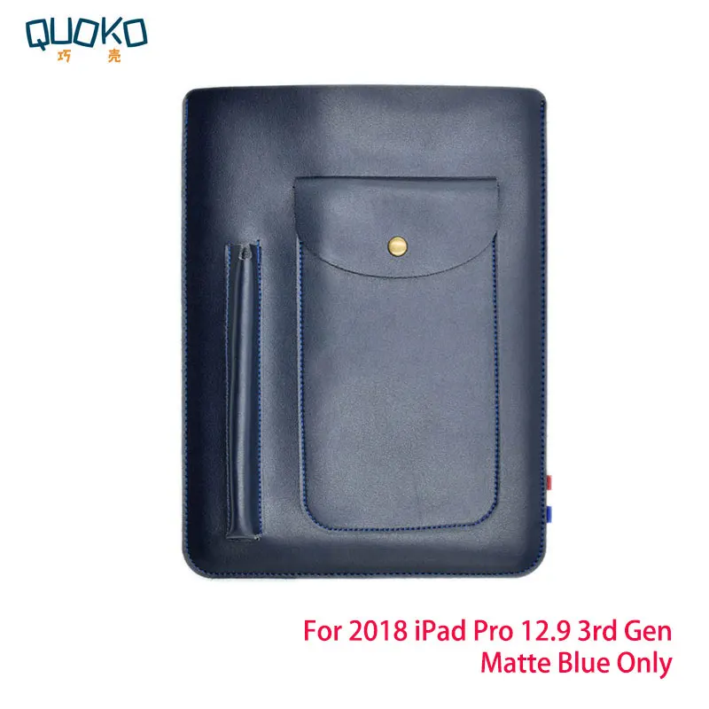 Multi-function ultra-thin super slim sleeve pouch cover,microfiber leather tablet sleeve case for iPad Pro 12.9 3rd Gen - Цвет: Matte Blue Only