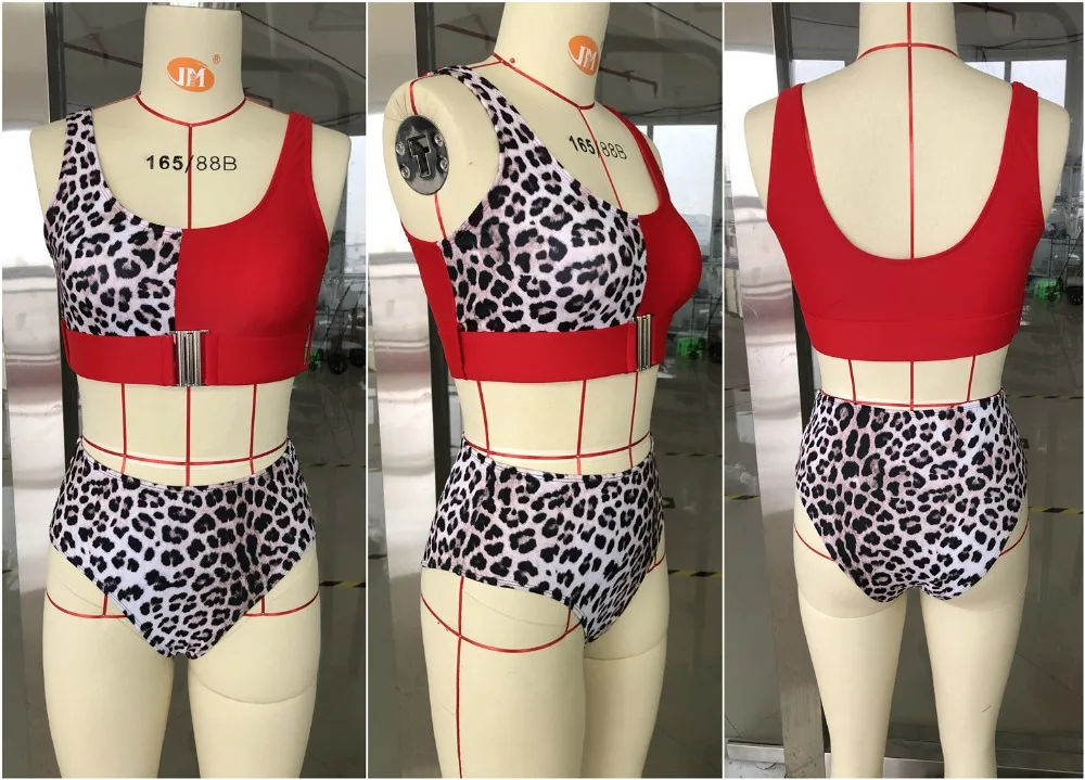 Bikini Summer 2019 Biquini Swimsuit Women Sexy Leopard Print Bikini Set Wrapped Chest Lady Split Bikinis Bathing Suit Women