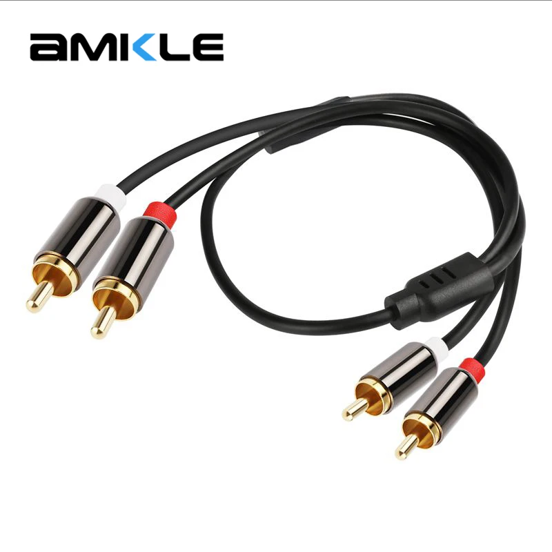 Аудиокабель Amkle RCA male позолоченный аудиокабель разветвитель AUX для усилителя