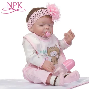 

Christmas Gifts 50CM Newborn Bebe Doll Reborn Baby Girl Doll In Skin Full Body Silicone Bath Toy Lol Dolls Xmas Gfit Baby Girls