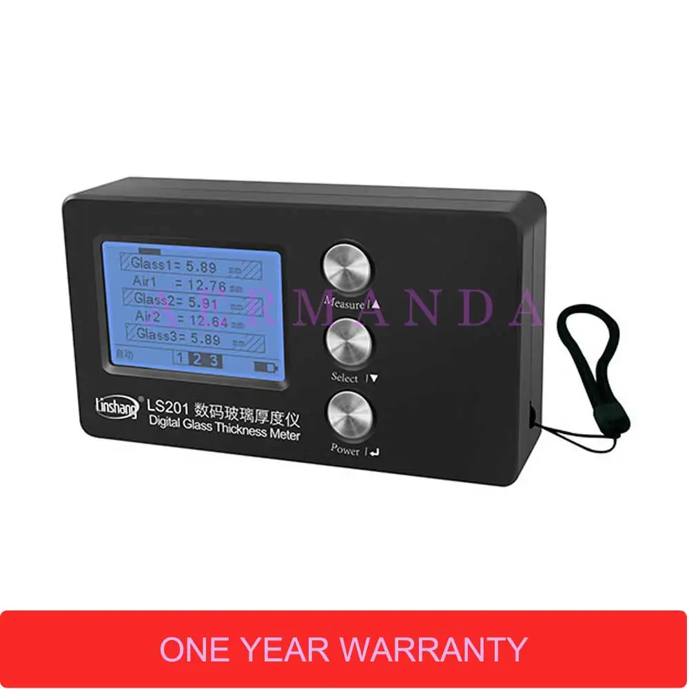 

Digital Glass Thickness Meter LS201 single side laser measure insulated double triple pane glass air space IG thickness