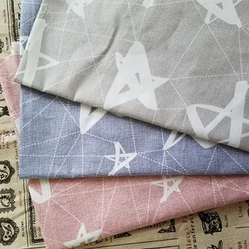 ZAKKA Cotton Fabric 50x160cm Vintage Star Print Patchwork Fabrics for Sewing Curtain Baby