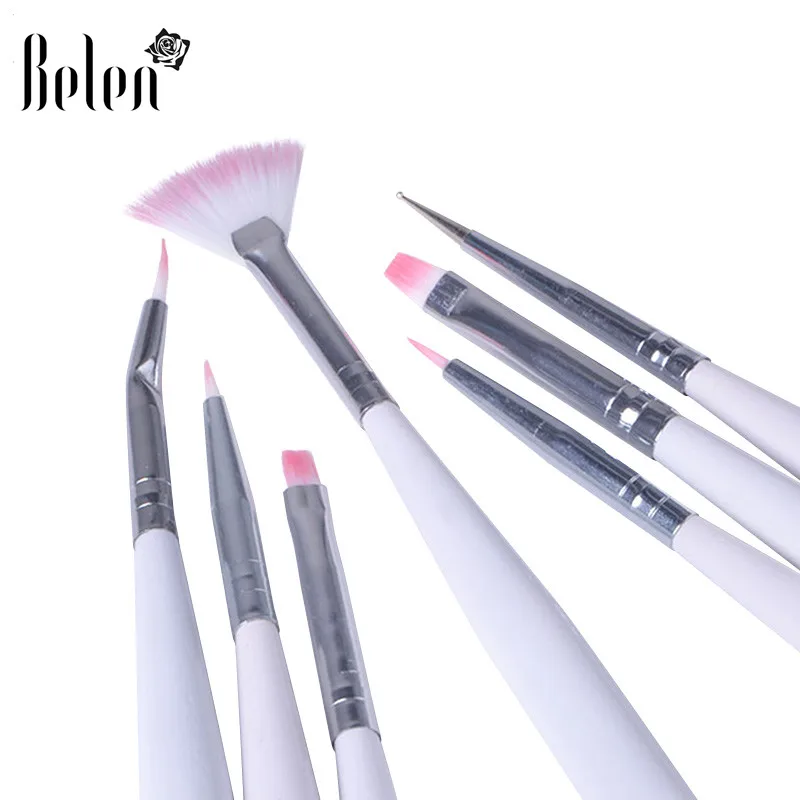 

Belen 7 Pcs Nail Art Brush Set Pen Nail Art Tools DIY Gel Nail Varnish Acrylic Nail Brush UV GEL 6 DIY Drawing Professional