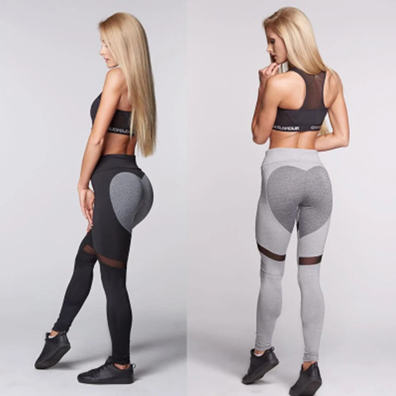 

Sexy Heart Yoga Pants Women Patchwork Yoga Leggings Women Push Up Leggins Sport Women Fitness Legging Running Pants Women