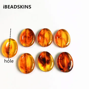 

New arrival! 30x24mm 120pcs/lot Acrylic brown flat stone shape Beads for Jewelry DIY (Design as shown)