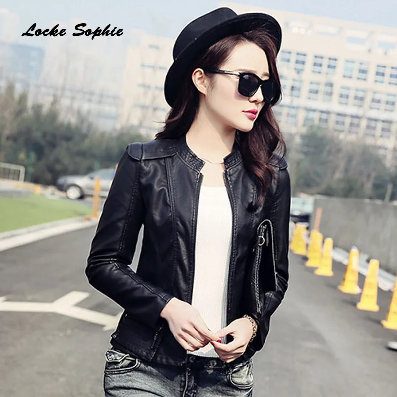 1pcs Women's Plus size short jacket coats 2019 Autumn New faux fur PU Leather Splicing Jacket ladies Skinny locomotive coats