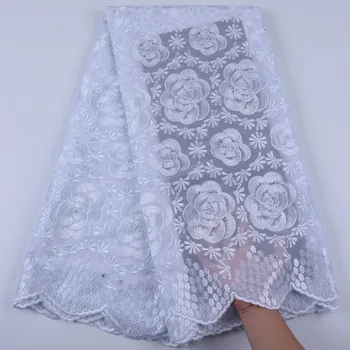 

White Swiss Voile Lace Fabric High Quality Lace Best Selling African Lace Fabric For Wedding Lace Cotton Lace Party Dress 1681