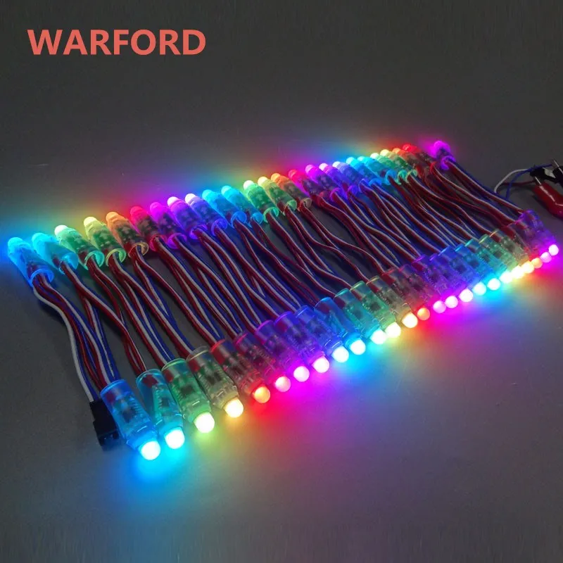 

50pcs/lot DC5V/12V input WS2811 pixel module,12mm black/green Wire led string;Chrismas tree;waterproof with 3pin JST Connectors