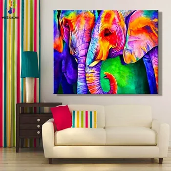 

DIY painting pictures by numbers Animal elephant painting picture coloring by numbers framed Home for adult for hoom decor