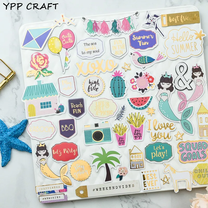 

YPP CRAFT 70pcs Hello Summer Stickers for Scrapbooking Happy Planner/Card Making/Journaling Project