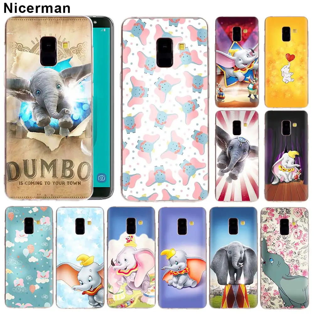 

Soft Silicone Case for Samsung Galaxy J8 J6 J4 Plus 2018 A50 A70 A80 Note 8 9 TPU Cover Movie Dumbo Clear TPU Capa