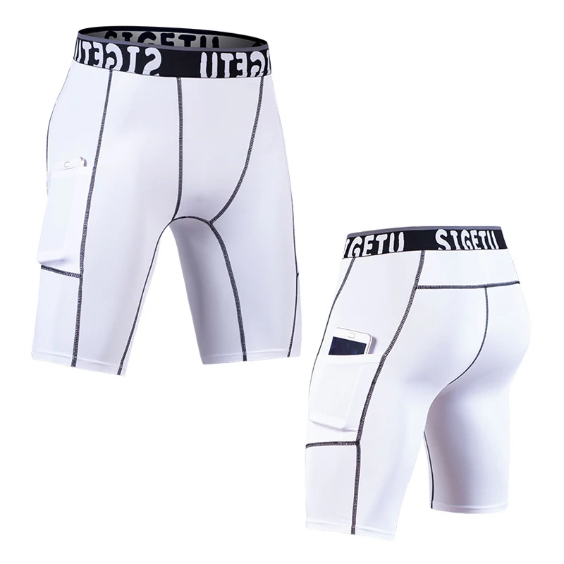 

psvteide Gym Shorts Men Compression Shorts Pocket Short Sport Homme Spandex Shorts Men Sports Underwear Man Compression Bottom