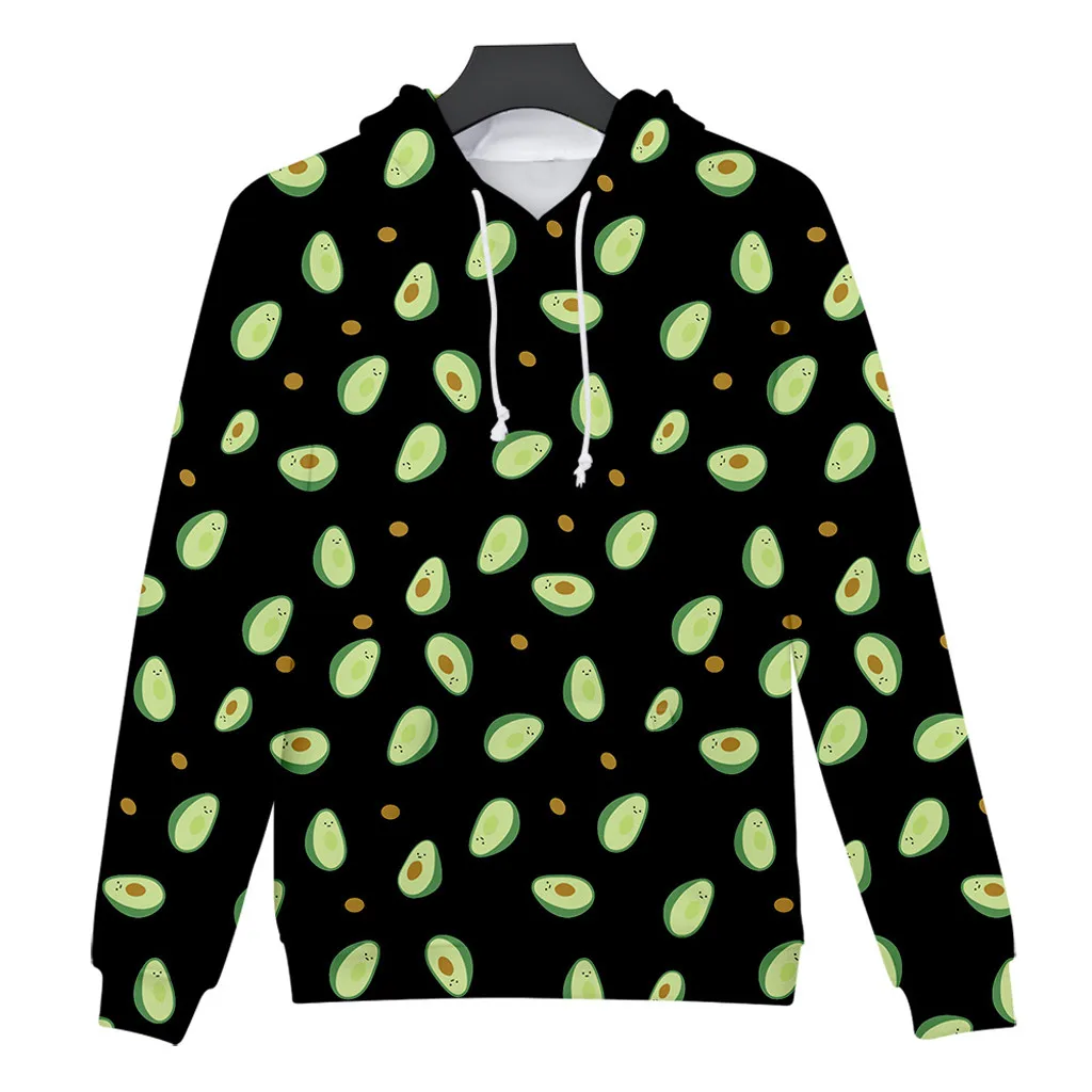 

CHAMSGEND 3D Sweatshirts harajuku Women hoodies Kpop 2019 Avocado Printing Long Sleeve Hooded pullover Autumn Sweatshirt F722