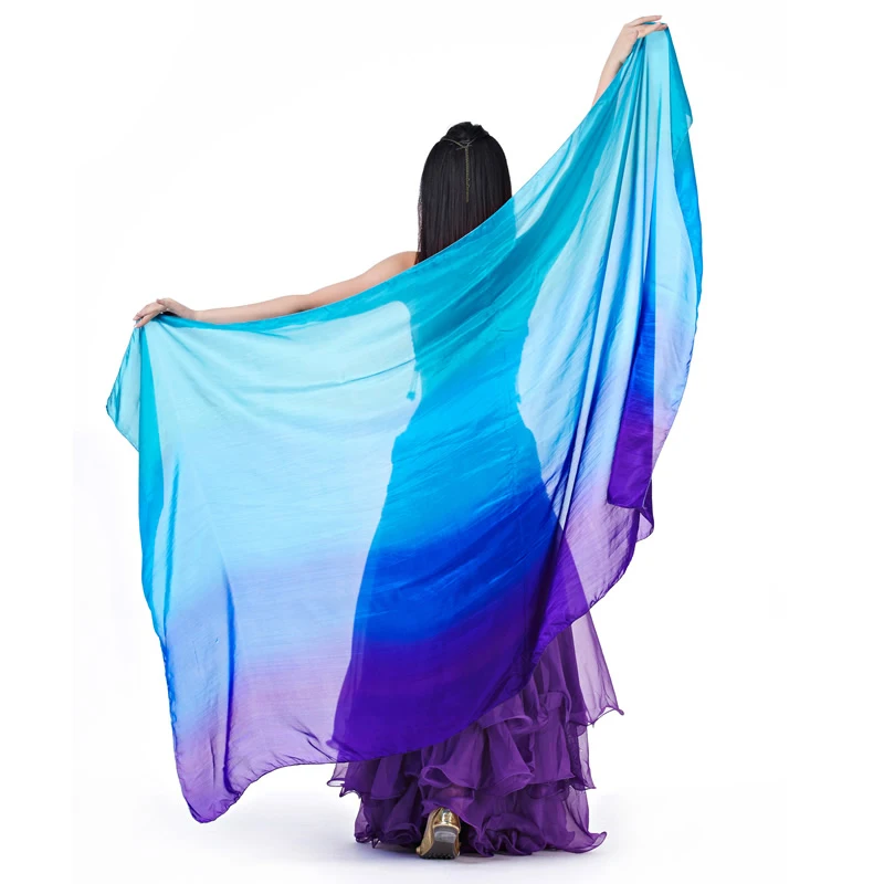 Женская Фата для танца живота с градиентом 100% ярких цветов 13 цветов|belly dance|silk