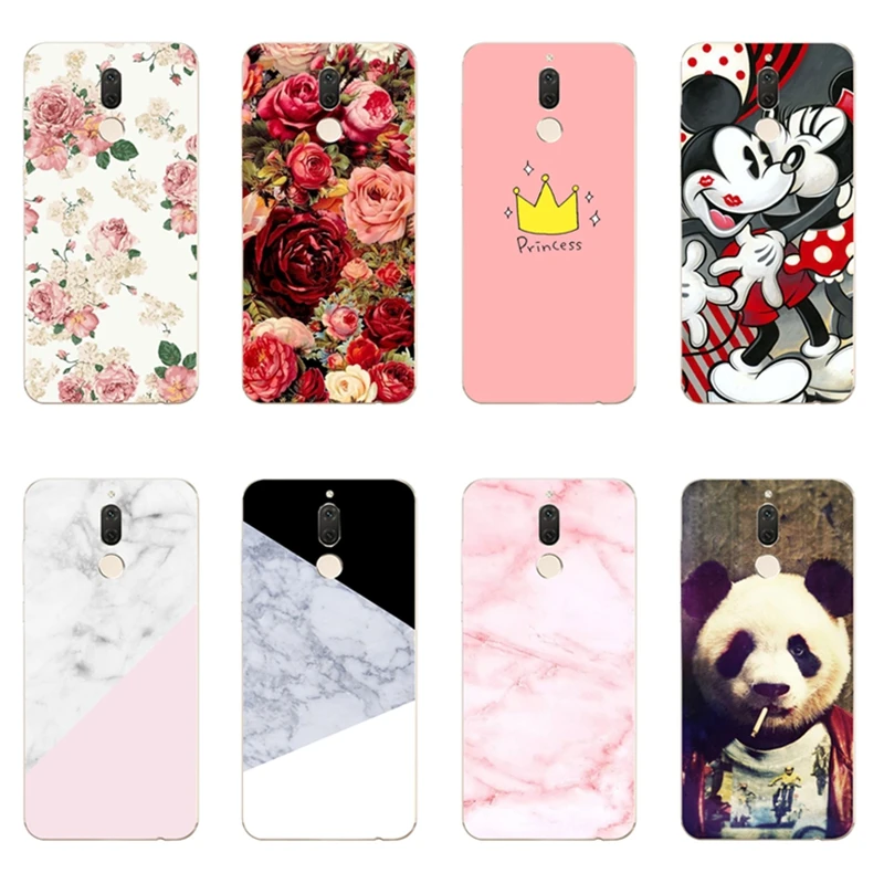 

For Case Huawei Mate 10 lite P20 P9 P10 Lite p smart 3d Silicone TPU Slim Marble Flower Pattern For p9 lite mini p8 lite 2017