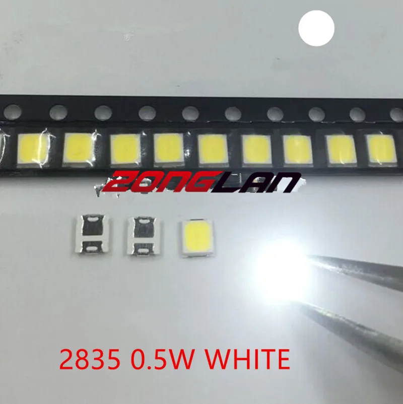 Светодиод 2835 0 5 Вт Белый SMD/SMT светодиод высокой мощности 150 мА 50 65 лм 6000 6500 К 3528