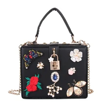 Baile de moda bolso de noche bolso del banquete del Bolso de Embrague hueco alivio de Acrílico de flores de diamantes de lujo del partido bolso de las mujeres bolsa de Hombro