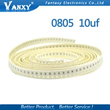 100 шт. 10 мкФ X5R ошибка 10% 10V 0805 106 SMD толстая пленка Бескорпусные Многослойные Керамика конденсатор с алюминиевой крышкой