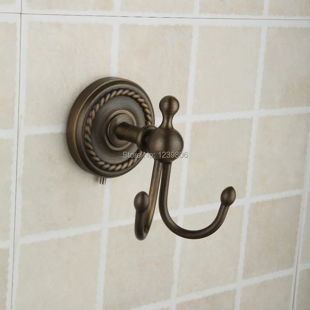 Antique Brass Decorative Robe Hook, Wall Coat Hooks for Bathroom