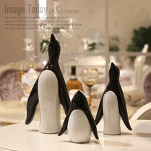 Современный Пингвин три популяции дома керамические фигурки животных миниатюрные ремесла украшения дома аксессуары книжный шкаф подарки