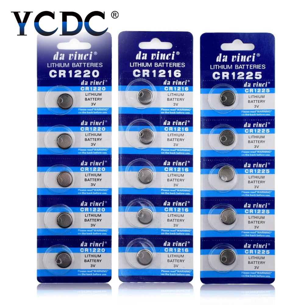 Дешевые 10 шт = 2 карты 3V литиевая батарея CR927 CR1025 CR1216 CR1220 CR1225 CR1616 bateria часы батареи