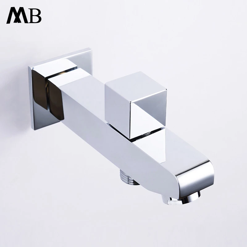 

Bathtub Spout Chrome Finish Wall Mounted Shower Spout Faucets Tap Brass Bibcocks Square Shape Bathroom Tub Spout Accessories