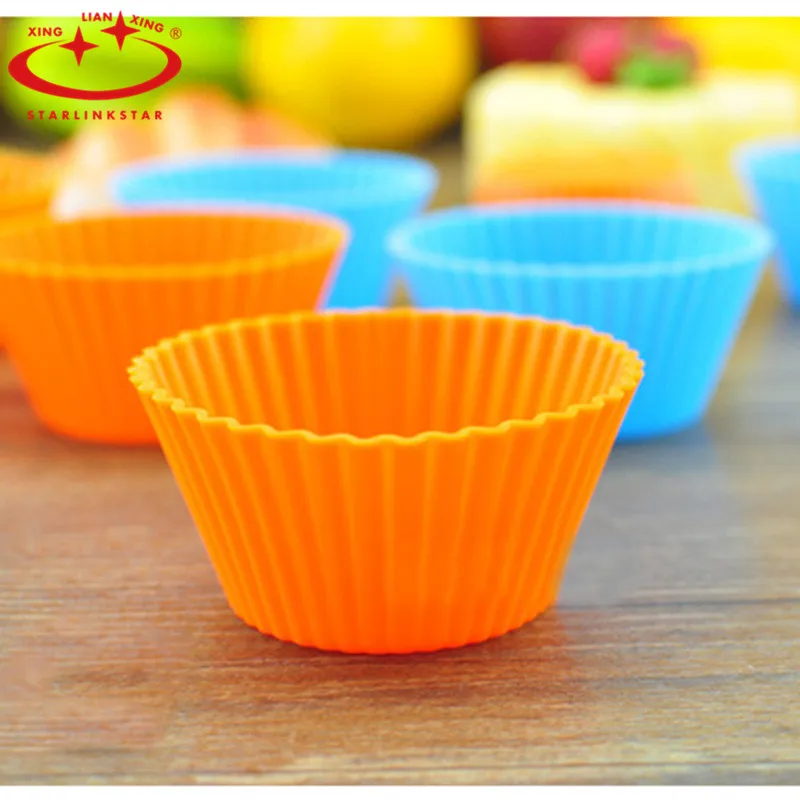 

12pcs/lot cooking tools cake tools Round shape Silicone cupcake Muffin Cases Cake Cupcake Liner Baking Mold kitchen accessories