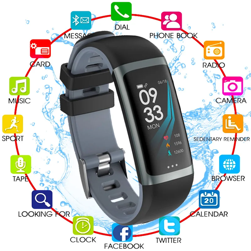 

G26 Smart Bracelet P67 Waterproof Heart Rate Blood Pressure Oxygen Fitness Bracelet Multi Sport Mode Smart Wristband