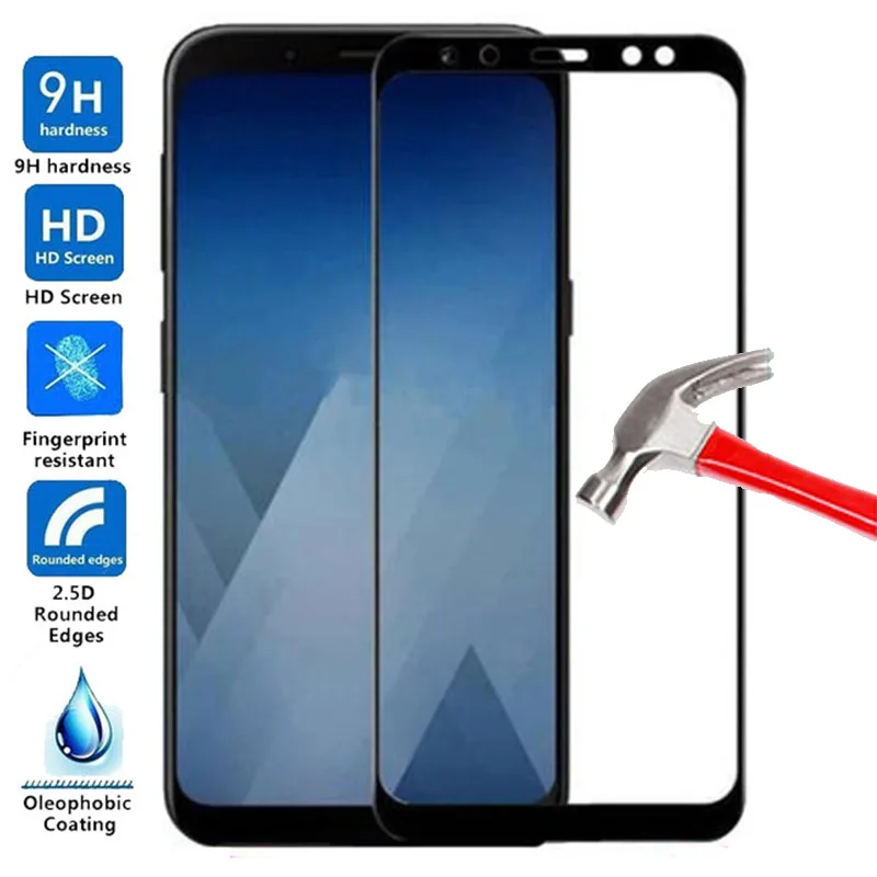 Закаленное Стекло для samsung Galaxy A8Plus 2018 Экран протектор Защитная пленка с полным
