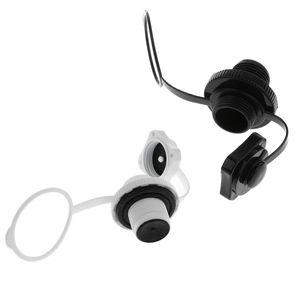Screw One-way Inflation Valve Caps for Inflatable Boat Kayak Pool Raft Canoe Tender Rowing Boats Replacement Black/White