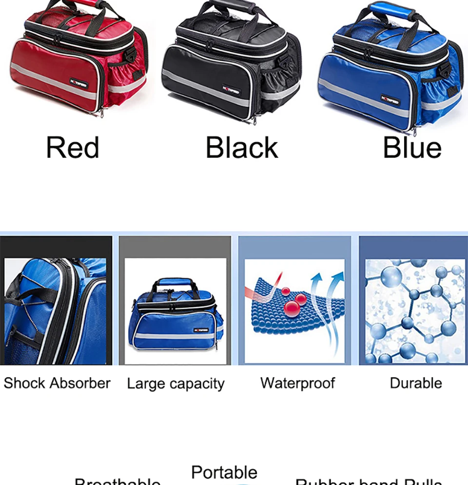Best 10-25L Portable Waterproof Bike Bag Bicycle Accessories Saddle Bag Cycling Mountain Bike Back Seat Rear Bag 3 Colors 2