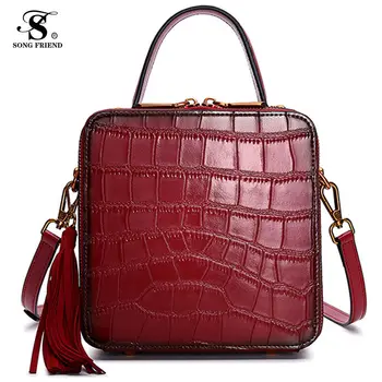 

2019 Fashion Mini Small Square Pack Shoulder Bag Crossbody Package Clutch Women Designer Wallet Handbags 9 Colors Split Leather