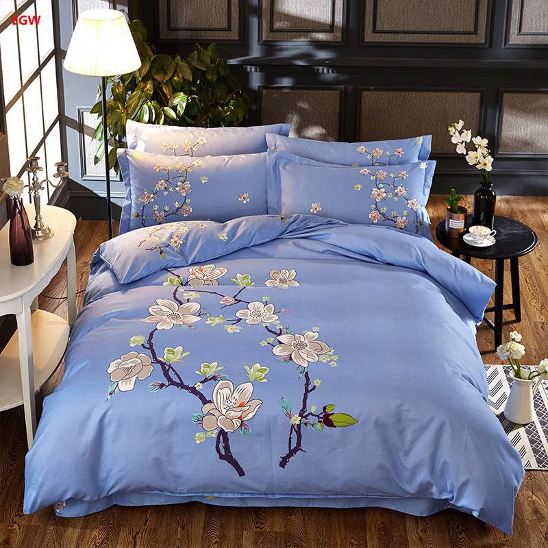 Home textile American flower bedding set queen bed sheet digital