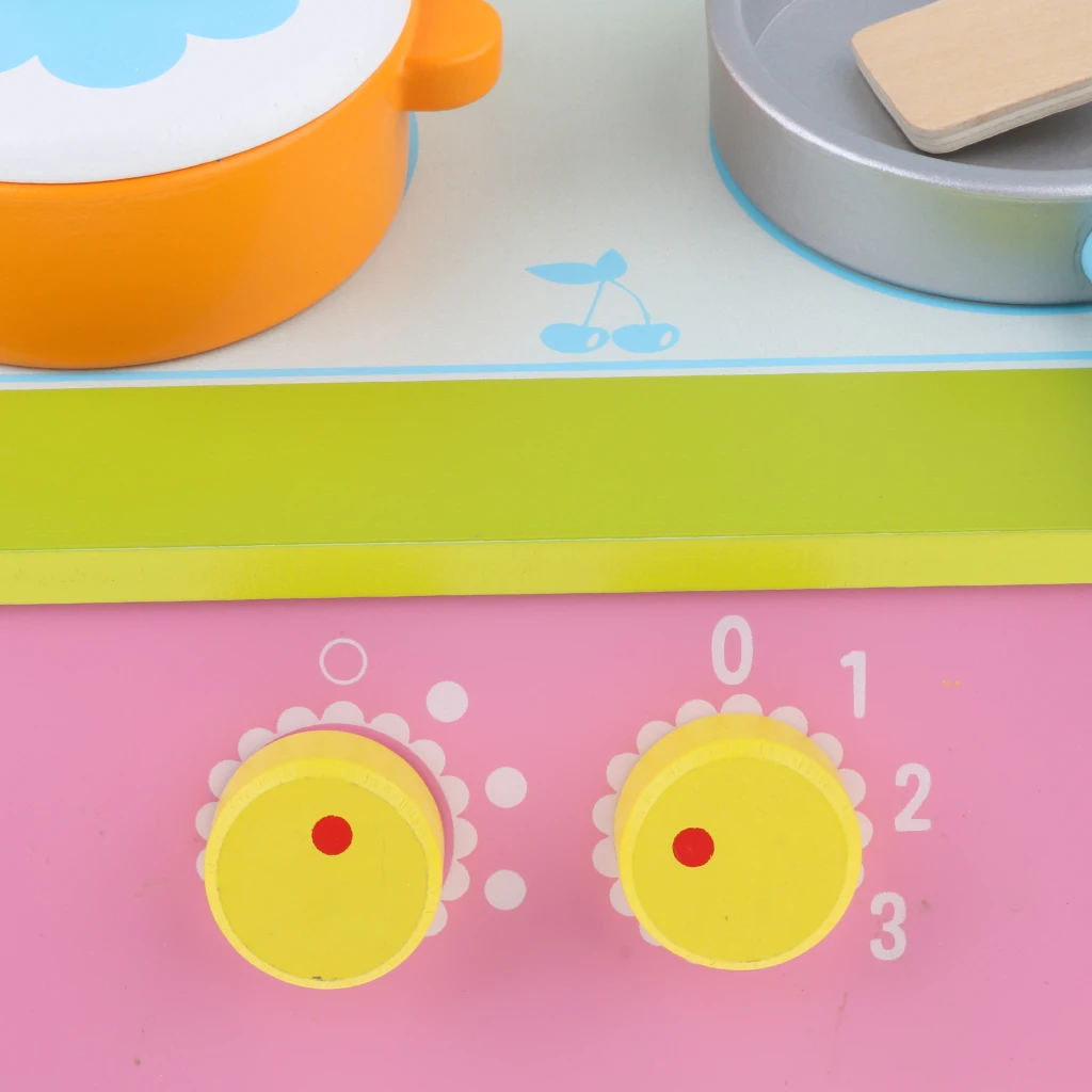 Girls Play House Kitchen Cookware Playset Kid Pretend Toy Cooking Stove Bench Pots Pans Utensils Kitchenware Set Gifts