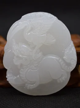 

Koraba Fine Jewelry Crafted Chinese Natural White Jade Pendant Necklace Free Shipping