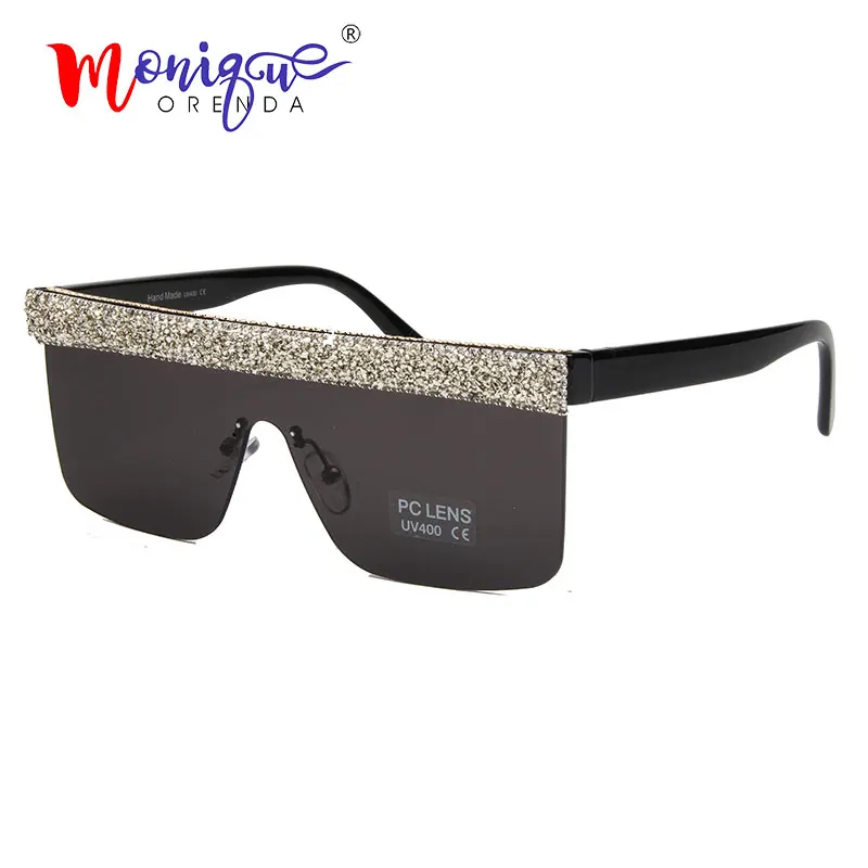 

Oversized Sunglasses Men Vintage Brand Driving Sun Glasses Women Rhinestone Flat Top Big Frame Sun Glasses Retro Eyewear UV400