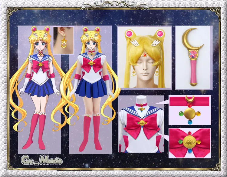 

Japan Anime Sailor Moon Crystal Usagi Tsukino Cosplay Costume Unisex Custom Made Full Set Free Shippimg B