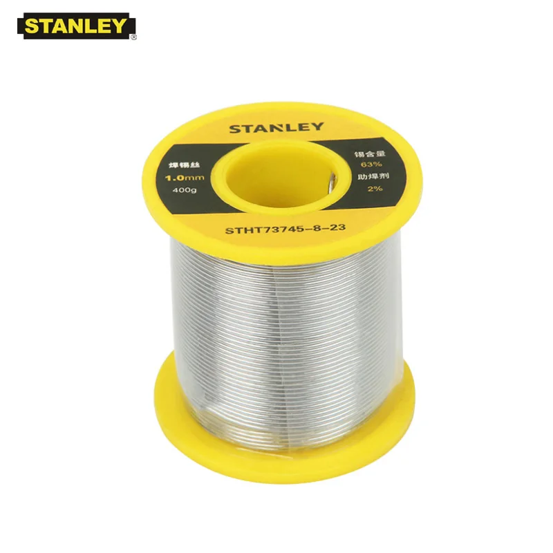 

Stanley 1pcs high quality 0.8mm 1.0mm solder wire with flux 2% tin lead 63/37 200g 400g tin wire reel roll welding line 63-37