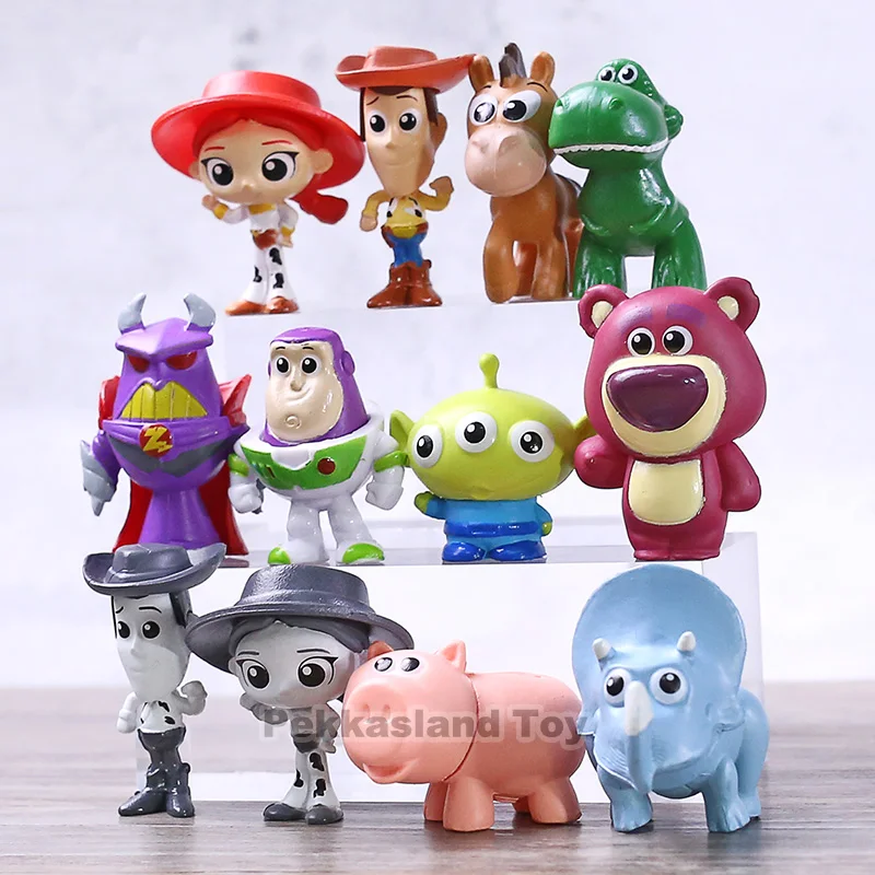 

12pcs/set Toy Story Figure Toy Woody Buzz Lightyear Jessie Rex Mr Potato Head Little Green Men Mini Collectible Toys gift