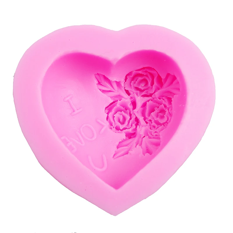 Love Heart Shape Cake Mold "I love you" Silicone Freezing and Baking