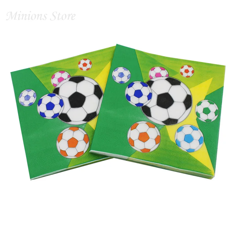 football 20 шт./лот, новые футбольные матчи и бумажные салфетки для вечеринки для фанатов футбола, Мультяшные салфетки, детские вечерние украшения - Цвет: football