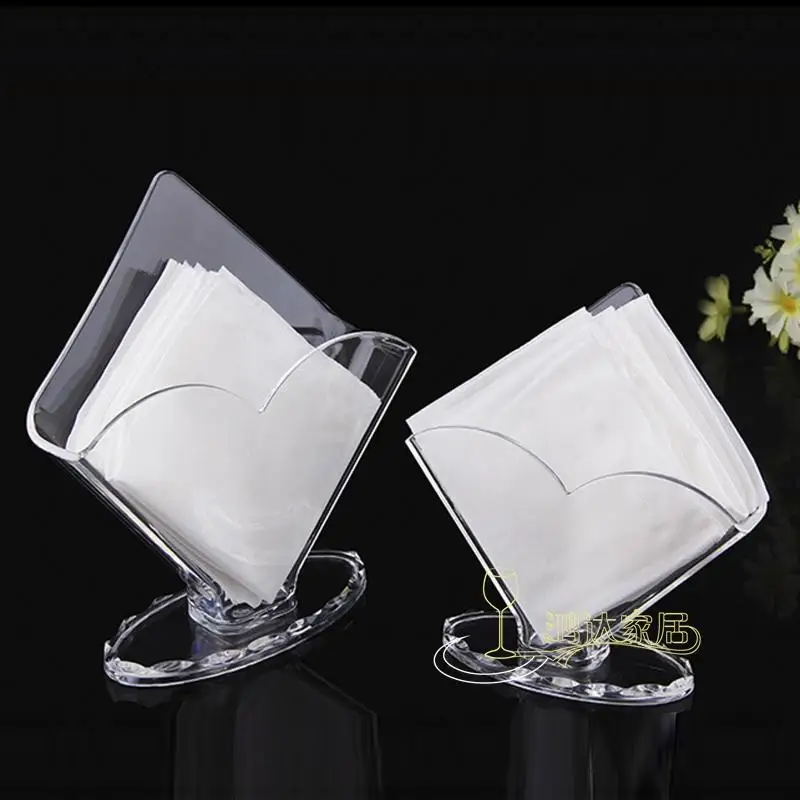 

Kitchen Storage Organization Transparent Acrylic Creative seat type Tissue Boxes Napkin Rack Supporting Base Boxes