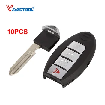 

10pcs Replacement 3+1 buttons smart remote Car key shell Case for Nissan Micra Xtrail Qashqal Juke Duke Navarawith battery place