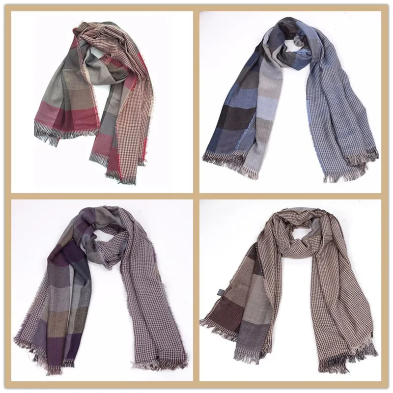 

180CM*70CM Men's Scarves Acrylic Plaid striped Long Scarf Soft Summer Skinny Shawl Spring Autumn Winter Woven skinny cachecol