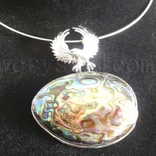 Ожерелье с подвеской в виде орла из натуральной красочной раковины абалона