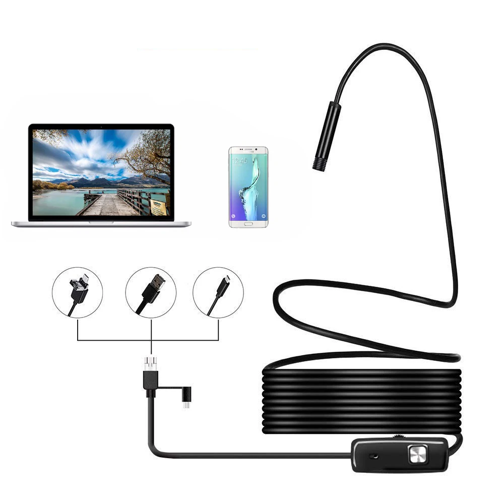720P 5 5/8 мм объектив типа C Borescopes Android эндоскоп камера 1 м/2 м/3 м/5 м провод USB